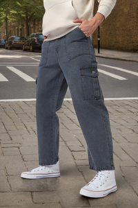 Urbano Fashion . Loose Fit Men Grey Jeans