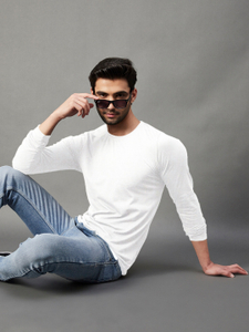 RIGO Solid Men Round Neck White T-Shirt