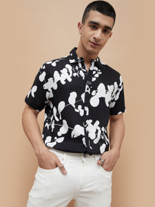 Fame Forever by Lifestyle Men Printed Casual Black Shirt