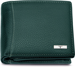 URBAN FOREST Men Green Genuine Leather Wallet - Image 2