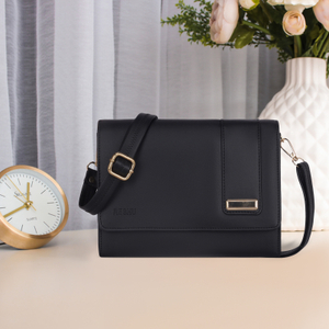 Reshu Black Sling Bag women's sling bag with shoulder strap and 8 pocket