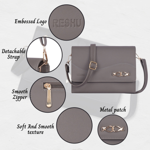 Reshu Grey Sling Bag Women's Sling Cross-Body Bags - Image 6