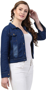 sarvayoni Full Sleeve Washed Women Denim Jacket - Image 4