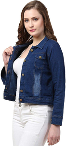 sarvayoni Full Sleeve Washed Women Denim Jacket - Image 3