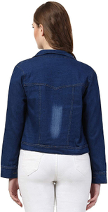 sarvayoni Full Sleeve Washed Women Denim Jacket - Image 2