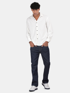 BLU MNKY Men Self Design Casual White Shirt - Image 7